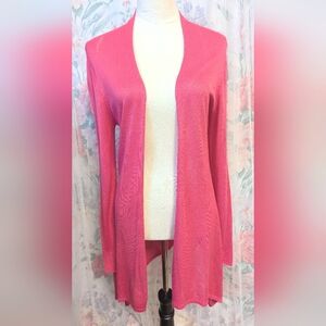 Women's Long Pink Open Front Cardigan, Cyrus Brand, Size M